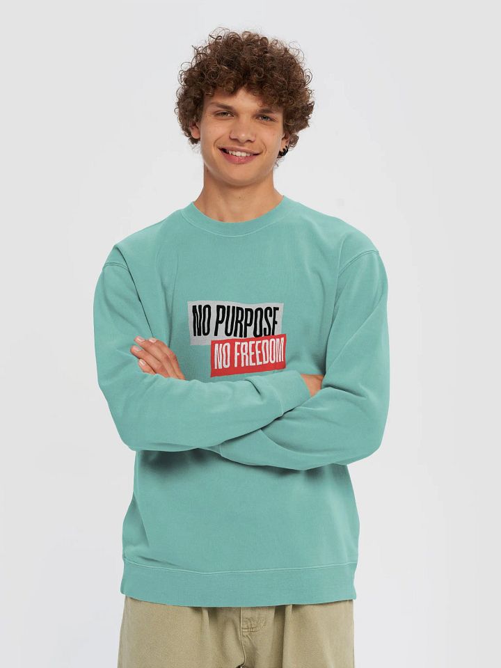 Rebellious Spirit Pigment Dyed Sweatshirt | No purpose no freedom product image (85)