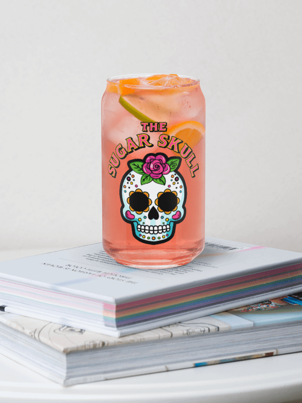 The Sugar Skull - Can Shaped Glass product image (1)
