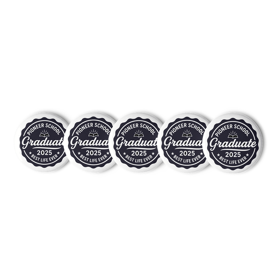PIONEER SCHOOL GRADUATE 2025 | SET OF 5 RETRO PIN | NAVY/WHITE product image (2)