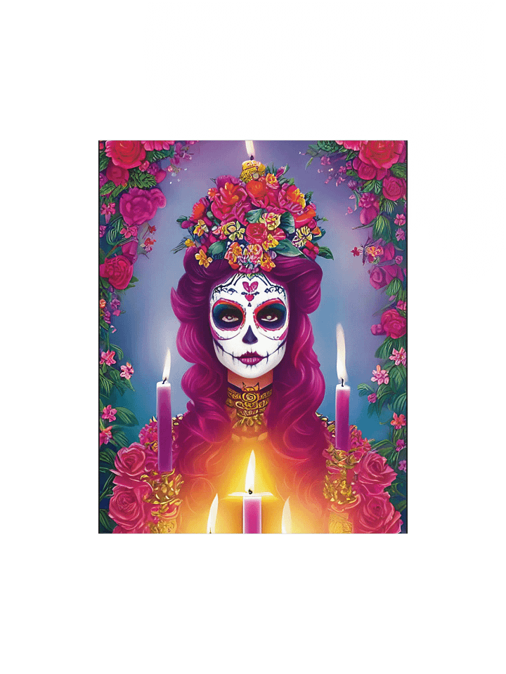 Sugar Skull Art - Beautiful Woman at Altar Poster product image (4)