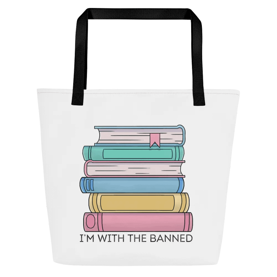 I’m With the Banned Book Stack Tote Bag product image (1)