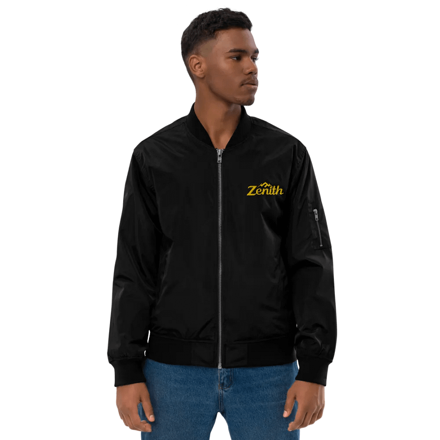 Zenith Unisex Eco-Friendly Recycled Bomber Jacket - Sustainable Style in Black and Army Green product image (9)
