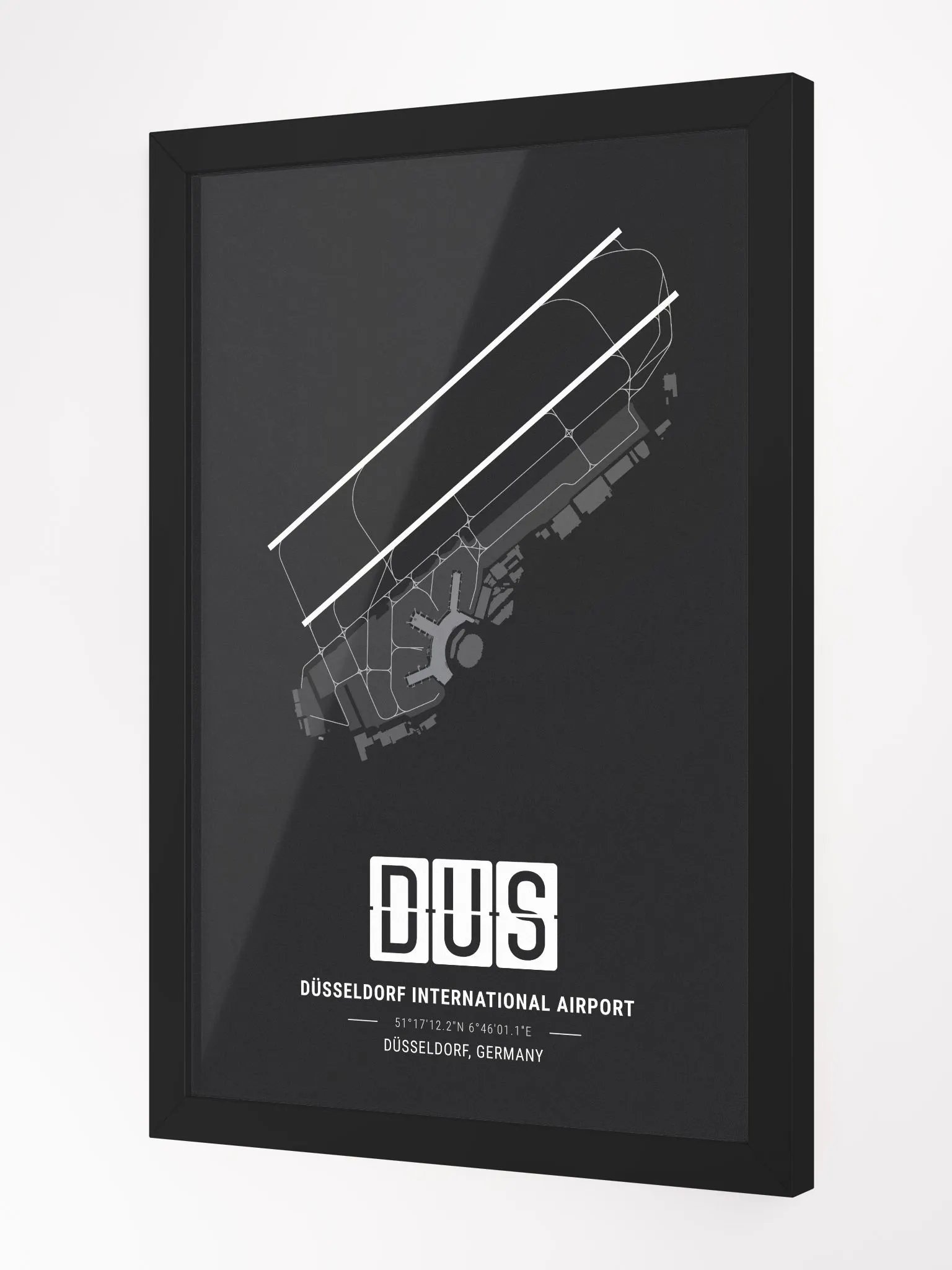 Framed Airport DUS Premium Map On Matt Paper product image (2)