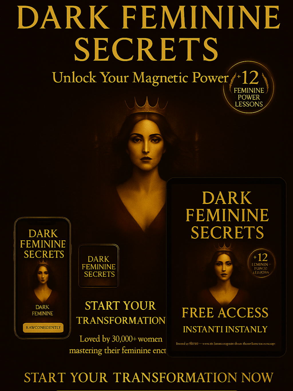 The Dark Feminine Bundle: 9 Secret ebooks+ 12 Video Lessons to Unlock His Obsession product image (1)