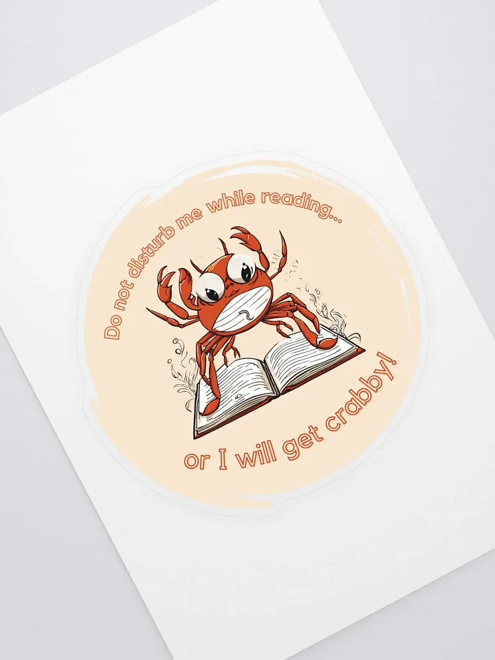 Do Not Disturb Me While Reading Crab Sticker product image (1)