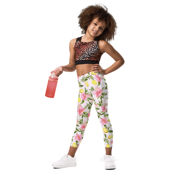 Spring 'Sweet lemons' Leggings with flowers for Girls product image (1)