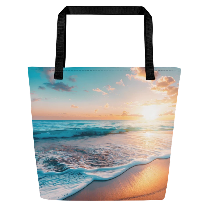 Tote Bag: Beach Sunset Ocean Waves Turquoise Ocean Scenic Design product image (1)