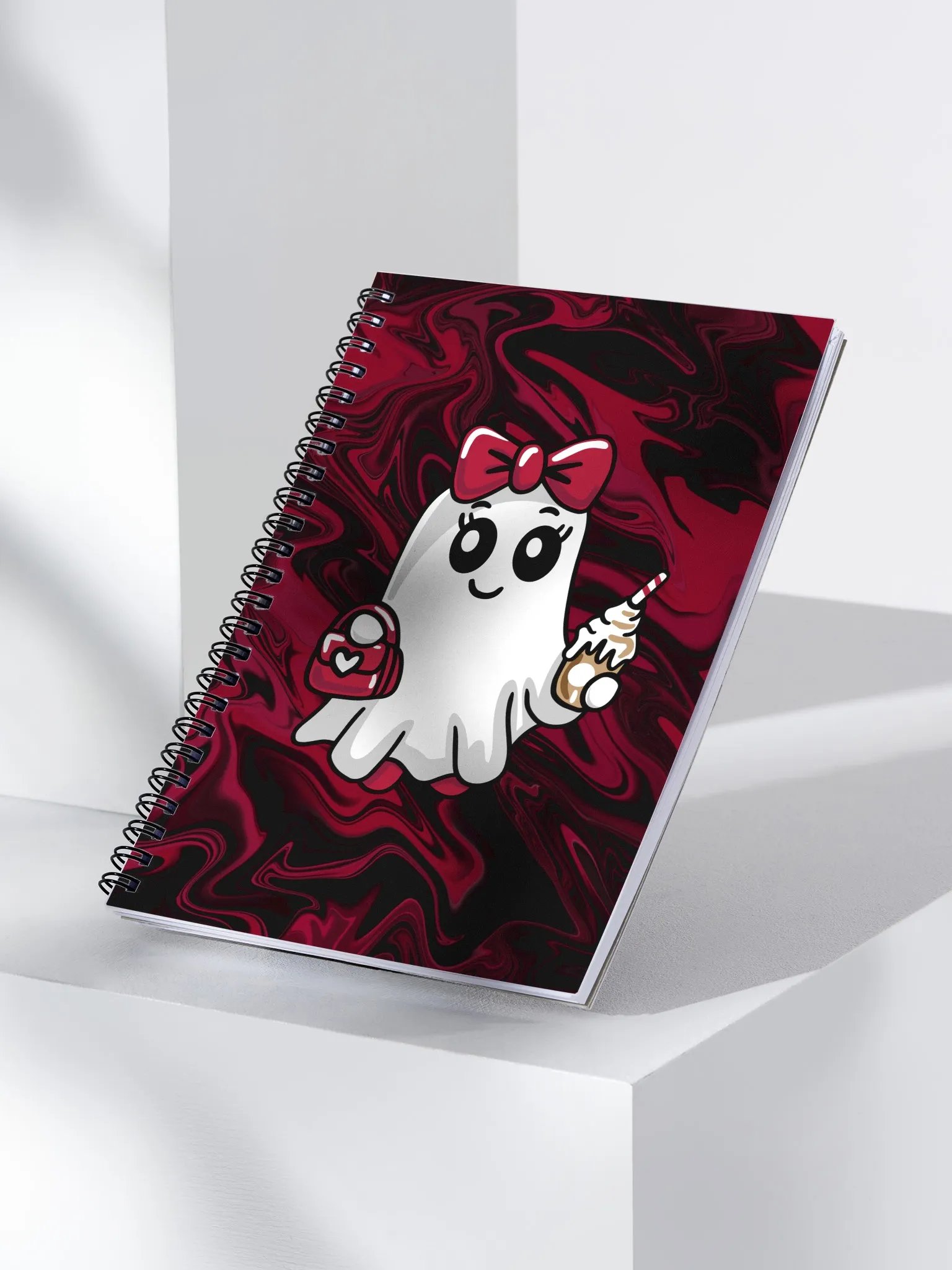 Stylish Ghost Dotted Spiral Notebook product image (2)