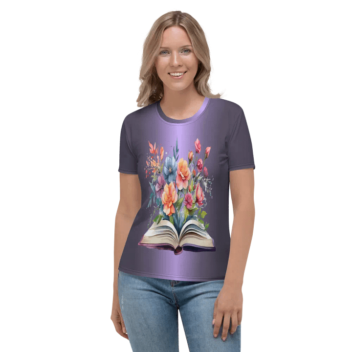 Floral Book All Over Print T-shirt product image (2)