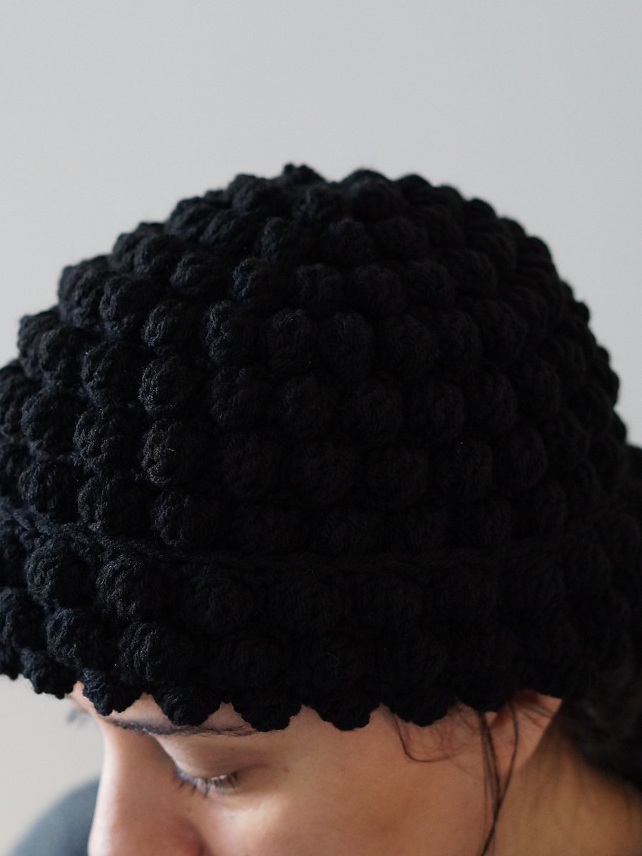 Bobble stitch fisherman beanie pdf pattern product image (2)