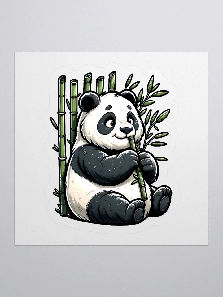 Cute Sticker of Panda Eating Bamboo product image (1)