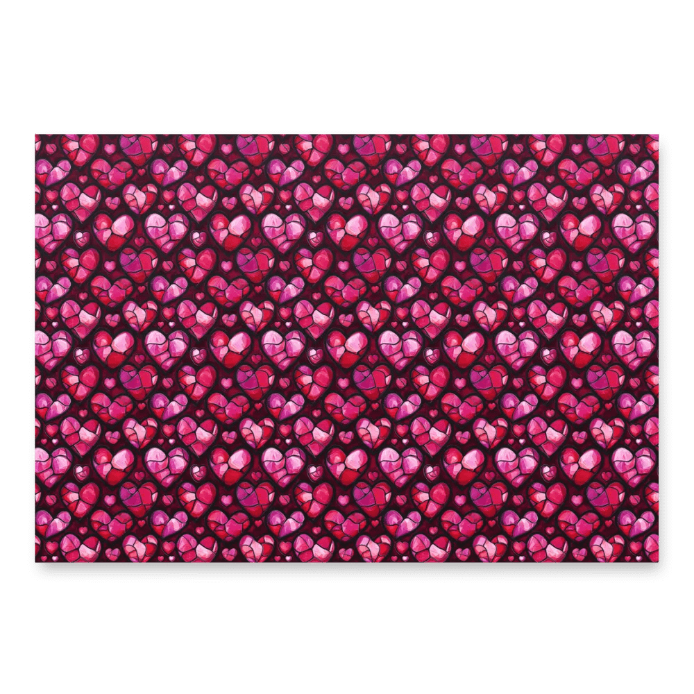 Hot Pink Cubist Hearts: Modern Valentine Art product image (4)