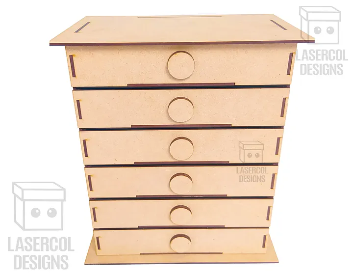 6 Drawers Desk Organizer - Laser Cut Files product image (2)