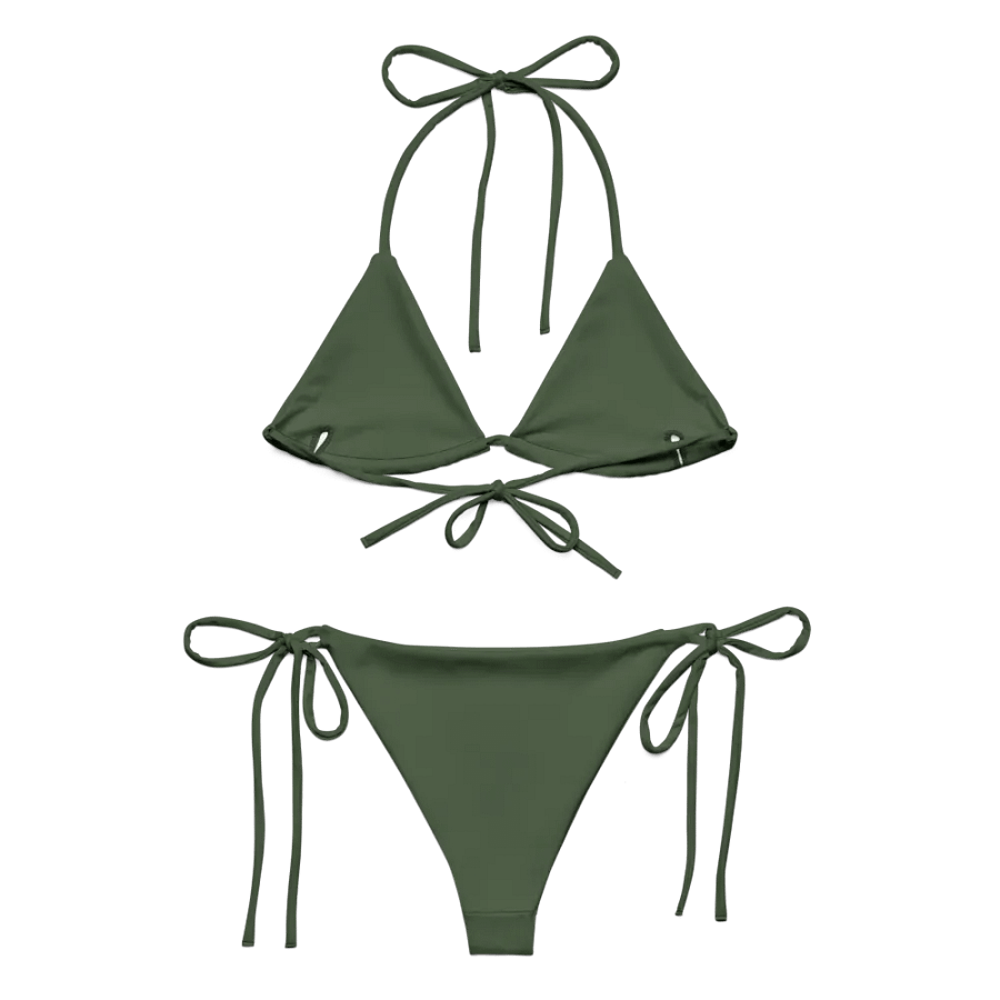 Olive Green String Bikini product image (3)
