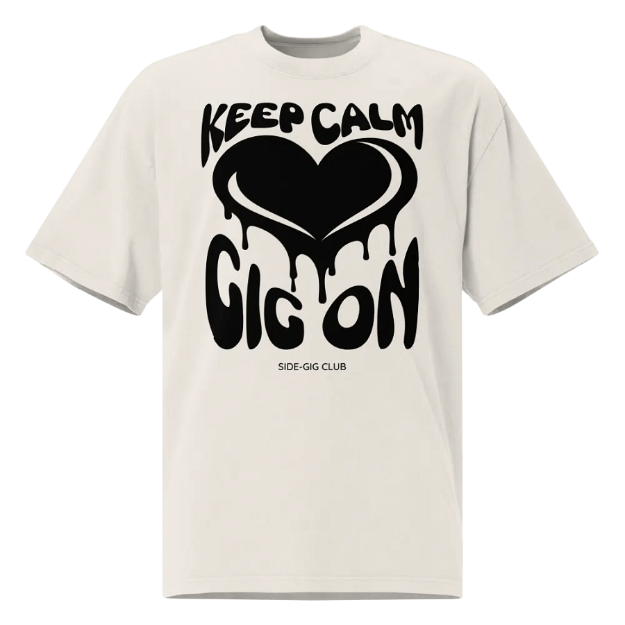 Keep Calm, Gig On Side-Gig Club Edition Oversized Faded Tee in Vivid Black product image (1)