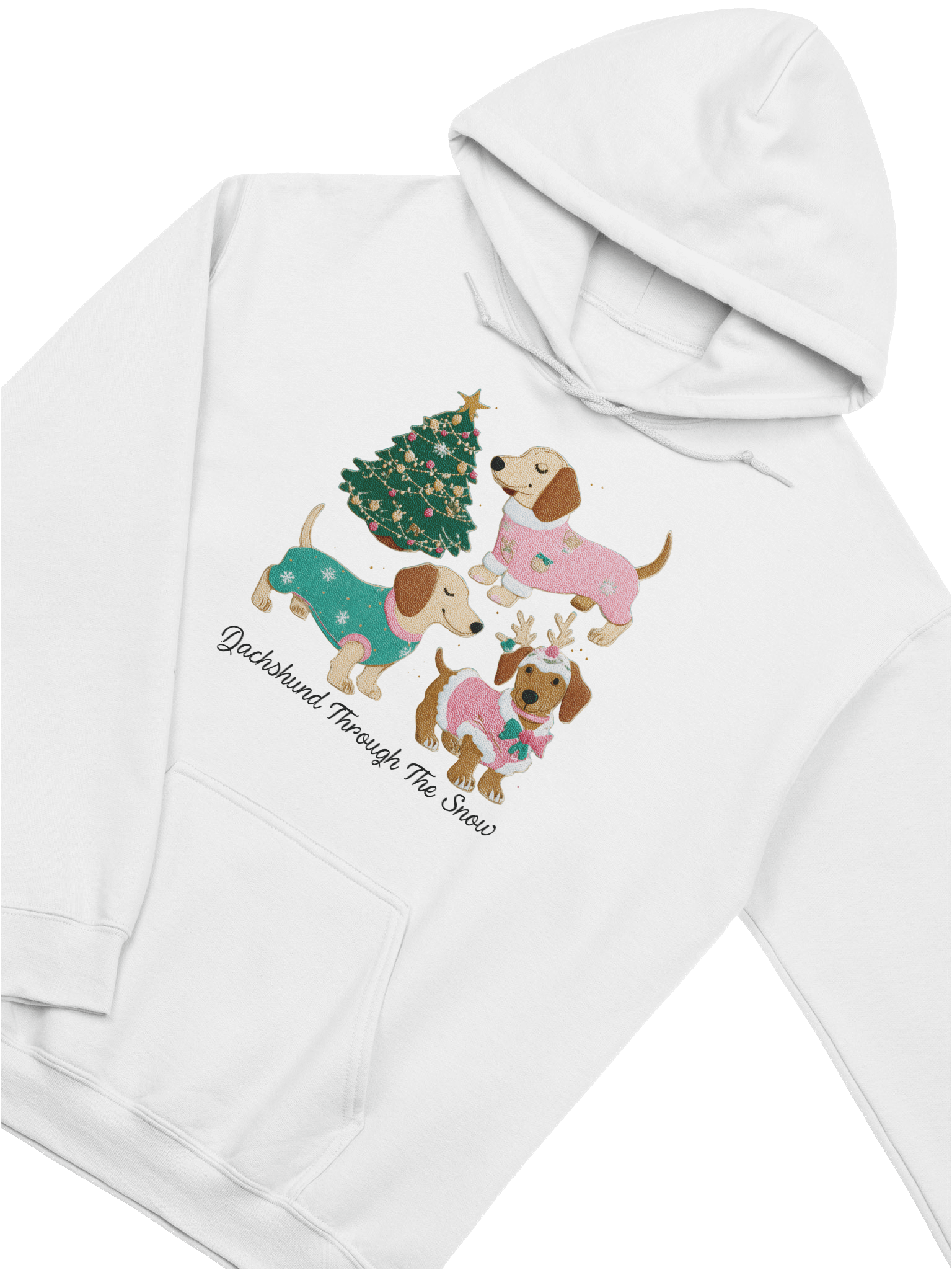 Festive Dachshund Sweater Dogs Christmas Hoodie – Cute Holiday Pup Pullover product image (2)