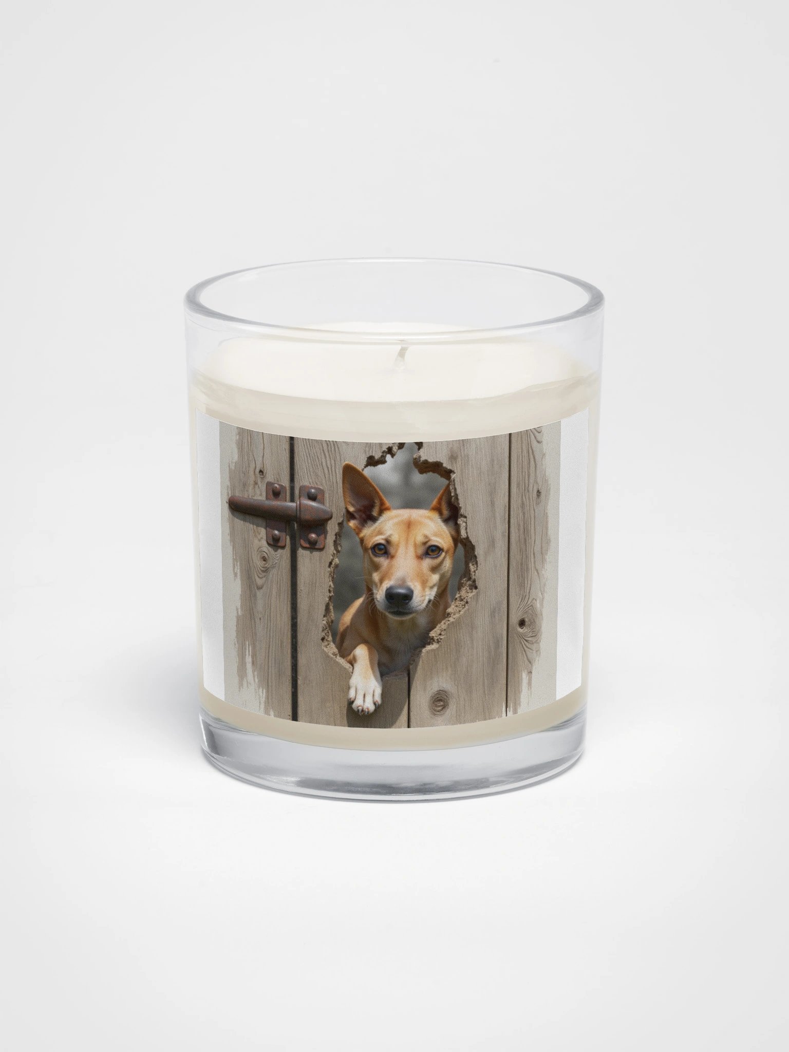 Rustic Wood Fence Peeker Candle product image (1)