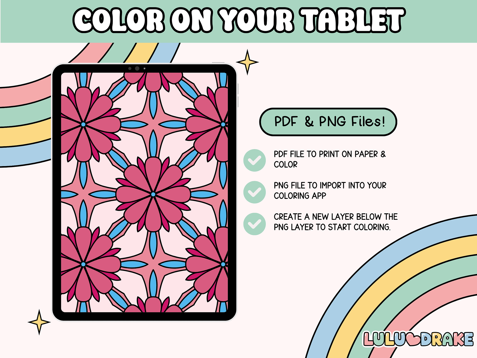 Relaxing Patterns Coloring Complete eBook, 50 Pages | ★ DIGITAL ★ product image (5)
