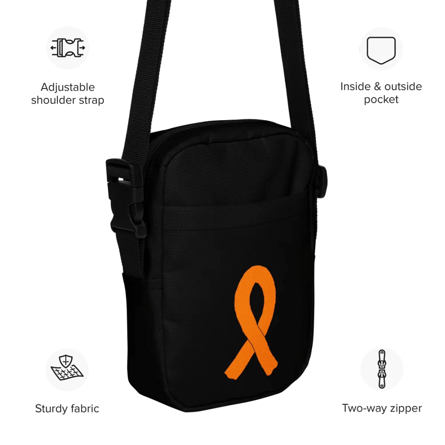 Utility Crossbody Bag - Black - Cancer Awareness Orange Ribbon product image (11)