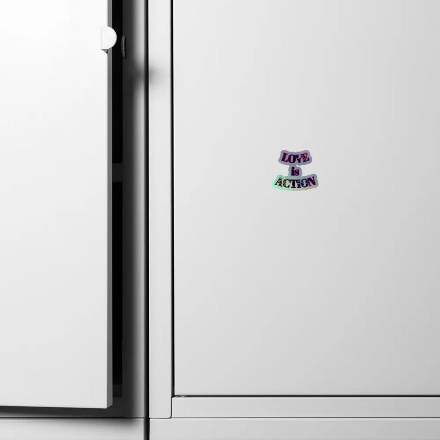 Love is Action Kiss-Cut Holographic Sticker Sheet product image (5)