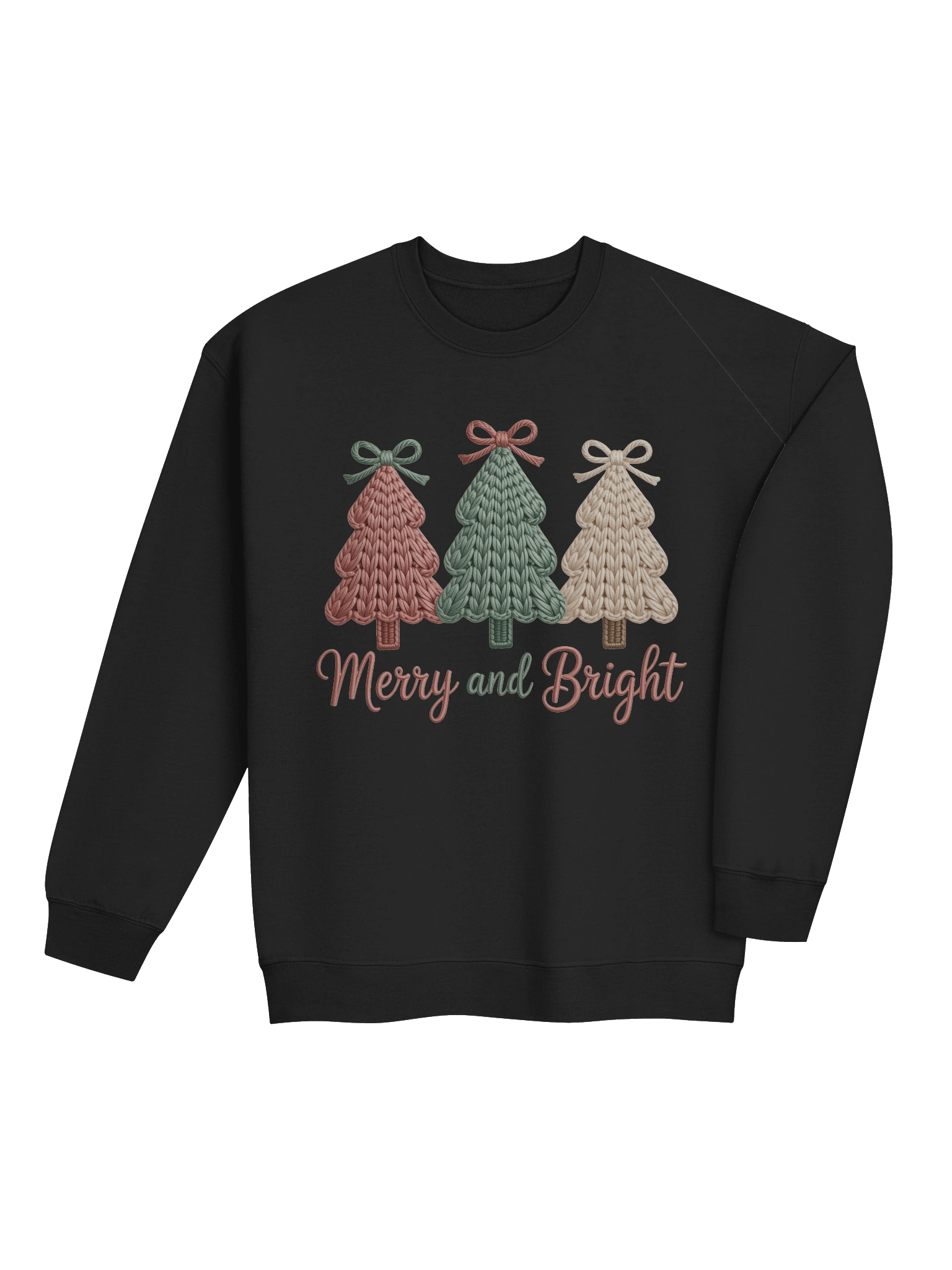 Merry & BrightPastel Trees | Faux Crochet Coquette Sweatshirt product image (25)