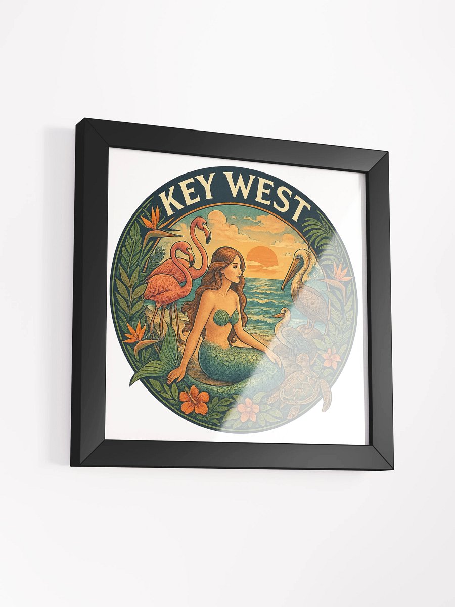 Key West Framed Poster with Mermaid, Birds, and Turtle product image (35)