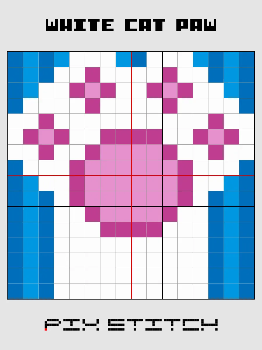 White Cat Paw Pixel Art product image (2)