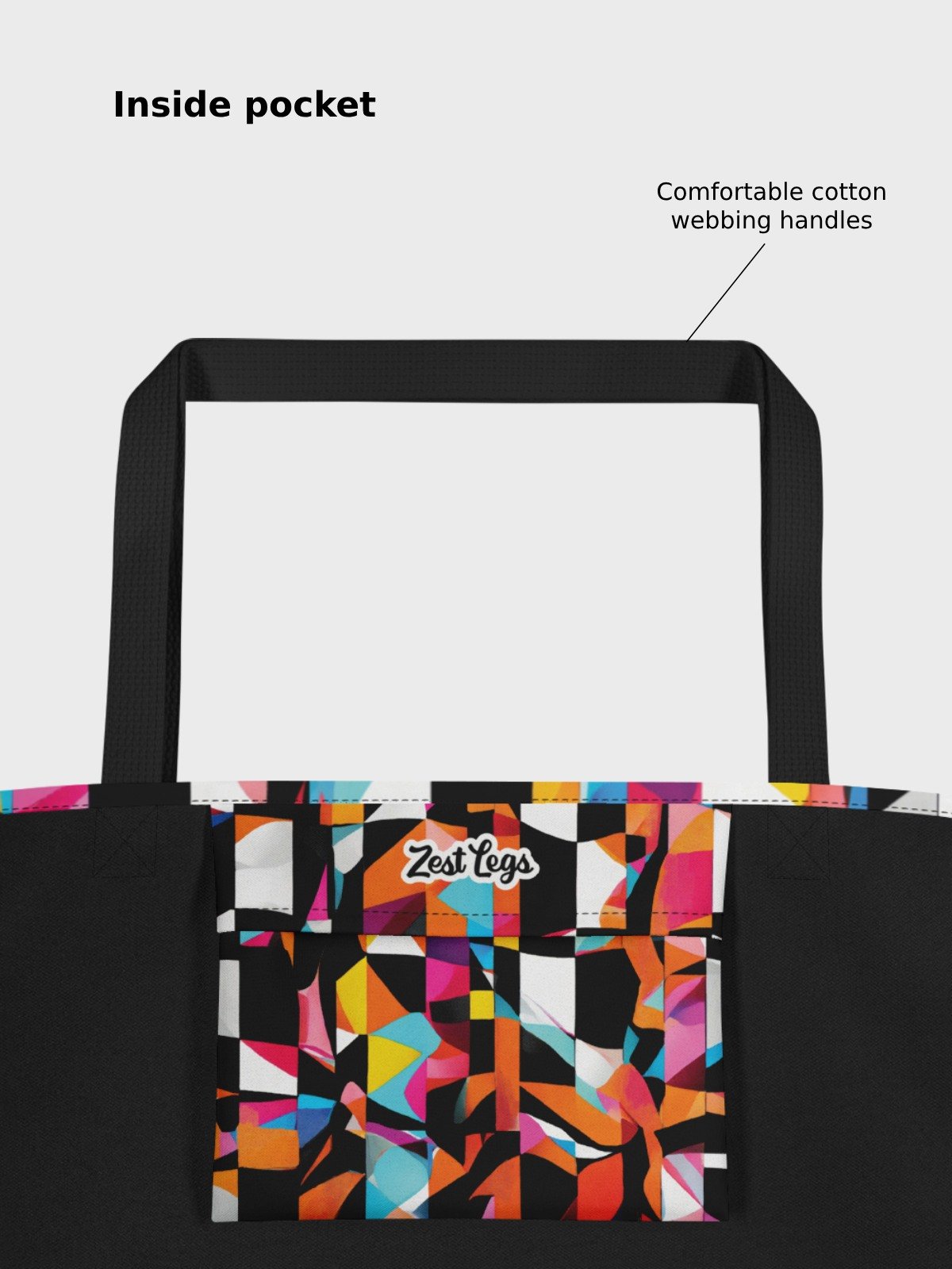 Tote Bag "Colorful Modern Abstract Checkered Art" product image (5)