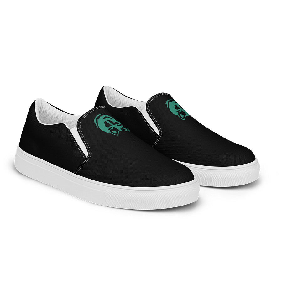 Black "Wolf" Women's Canvas Slip-Ons product image (2)