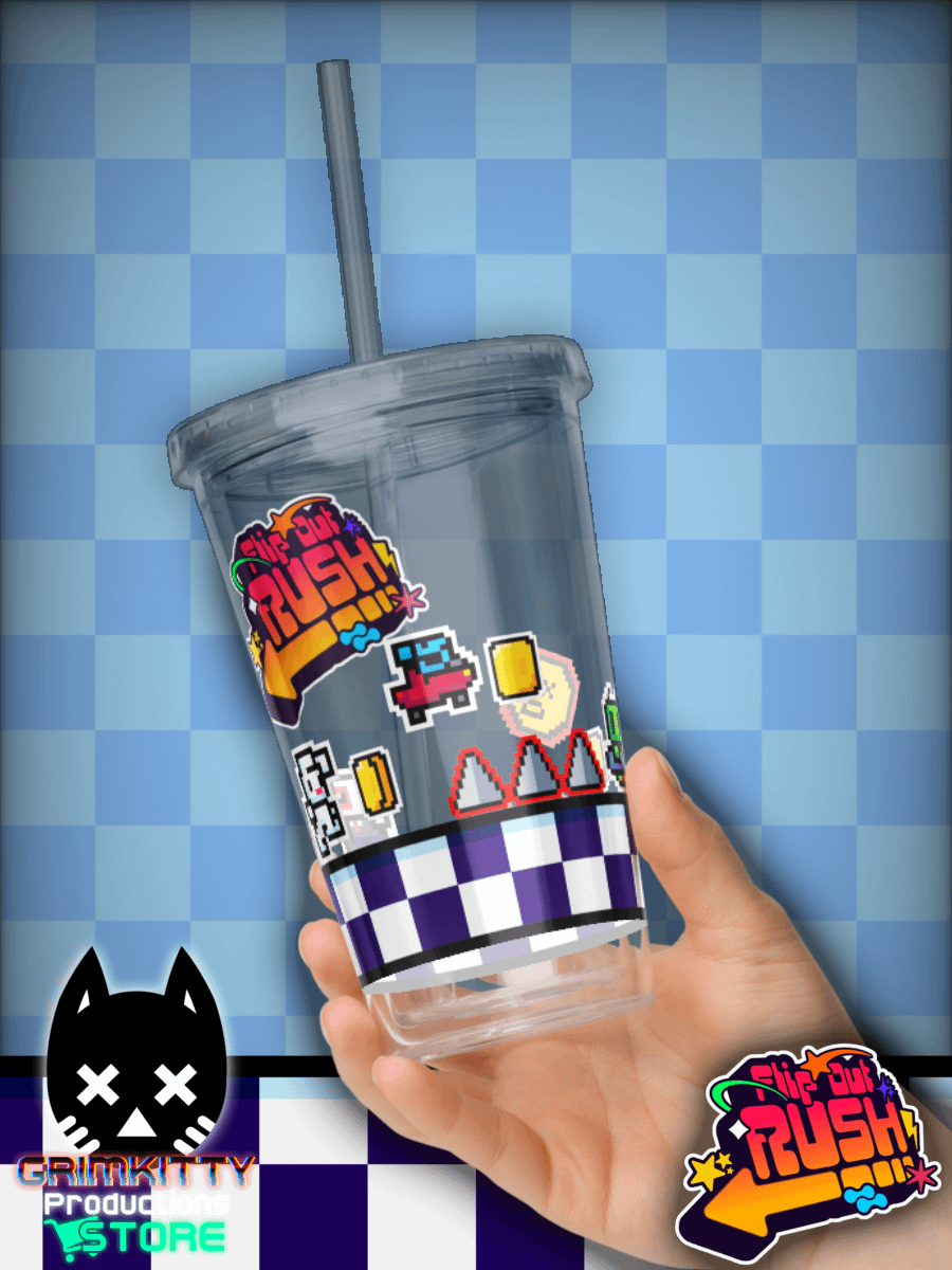 Flip Out Rush - Clear Plastic Tumbler (16 oz) product image (1)