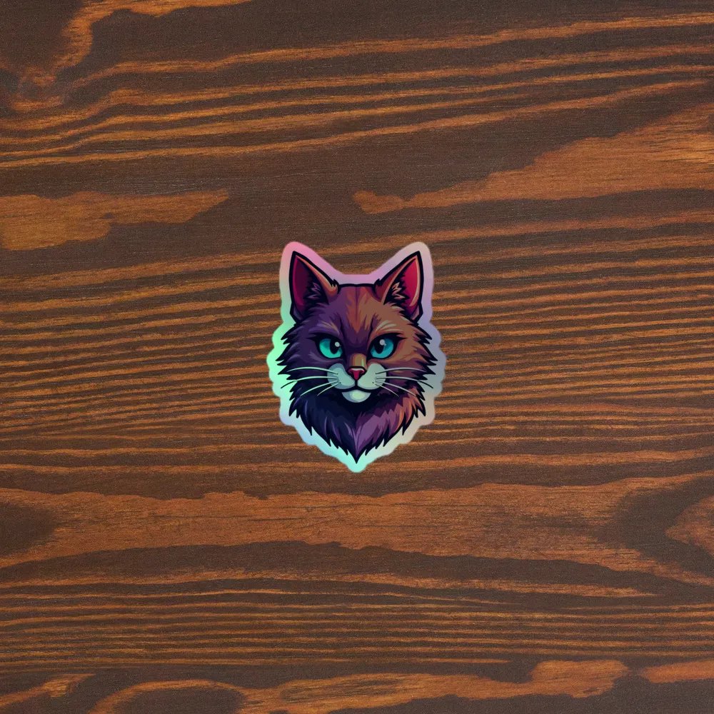 Whimsical Cat Holographic Sticker Set product image (5)