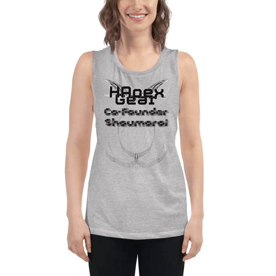 Women's Flowy Muscle Tank - Co Founder Shaumarai - Black HApex Gear Black Logo product image (8)