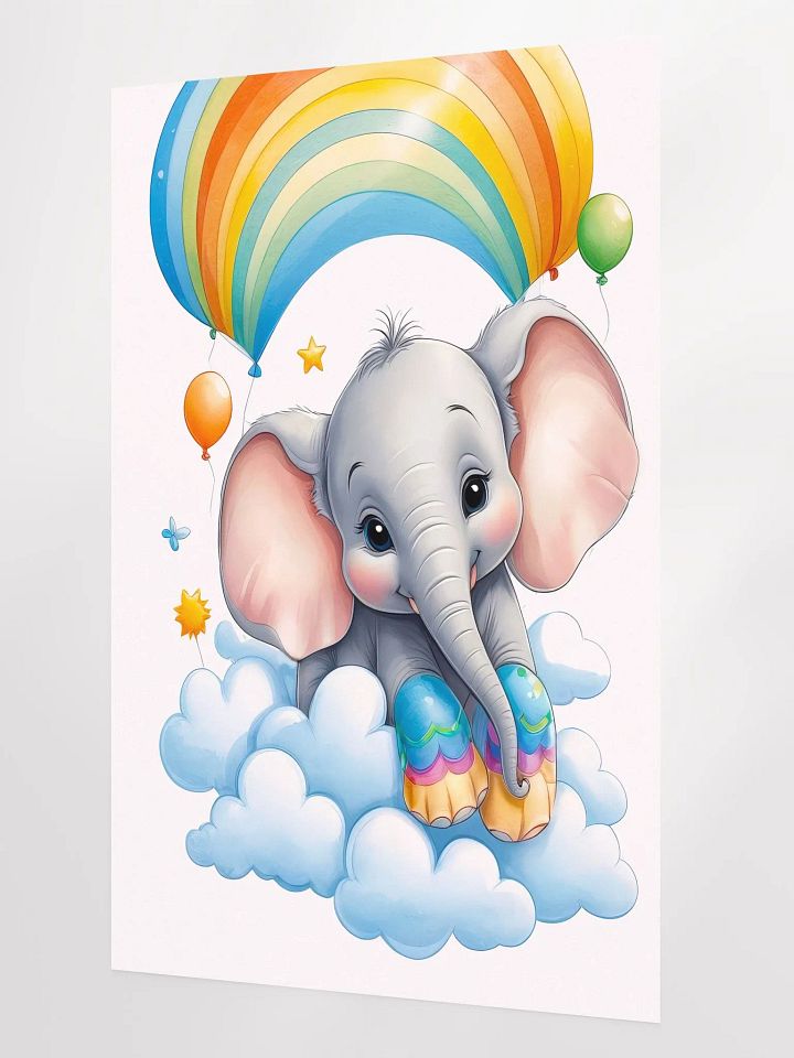 Baby Elephant - Poster - Nursery-Kids Room - Large 24x36 Inches product image (2)