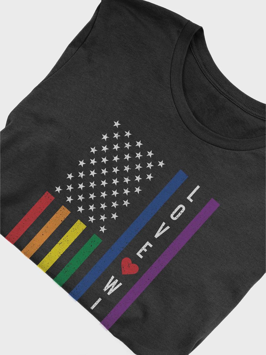 LGBTQ Gay Pride Love Wins USA American Flag T-Shirt product image (4)