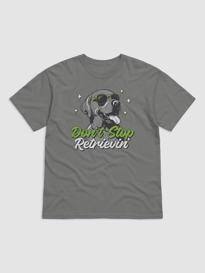 Don't Stop Retrievin' Funny Labrdaor Retriever (Black/Choco) T-Shirt | Retro Y2K Style Half-Tone Design for Dog Lovers product image (1)