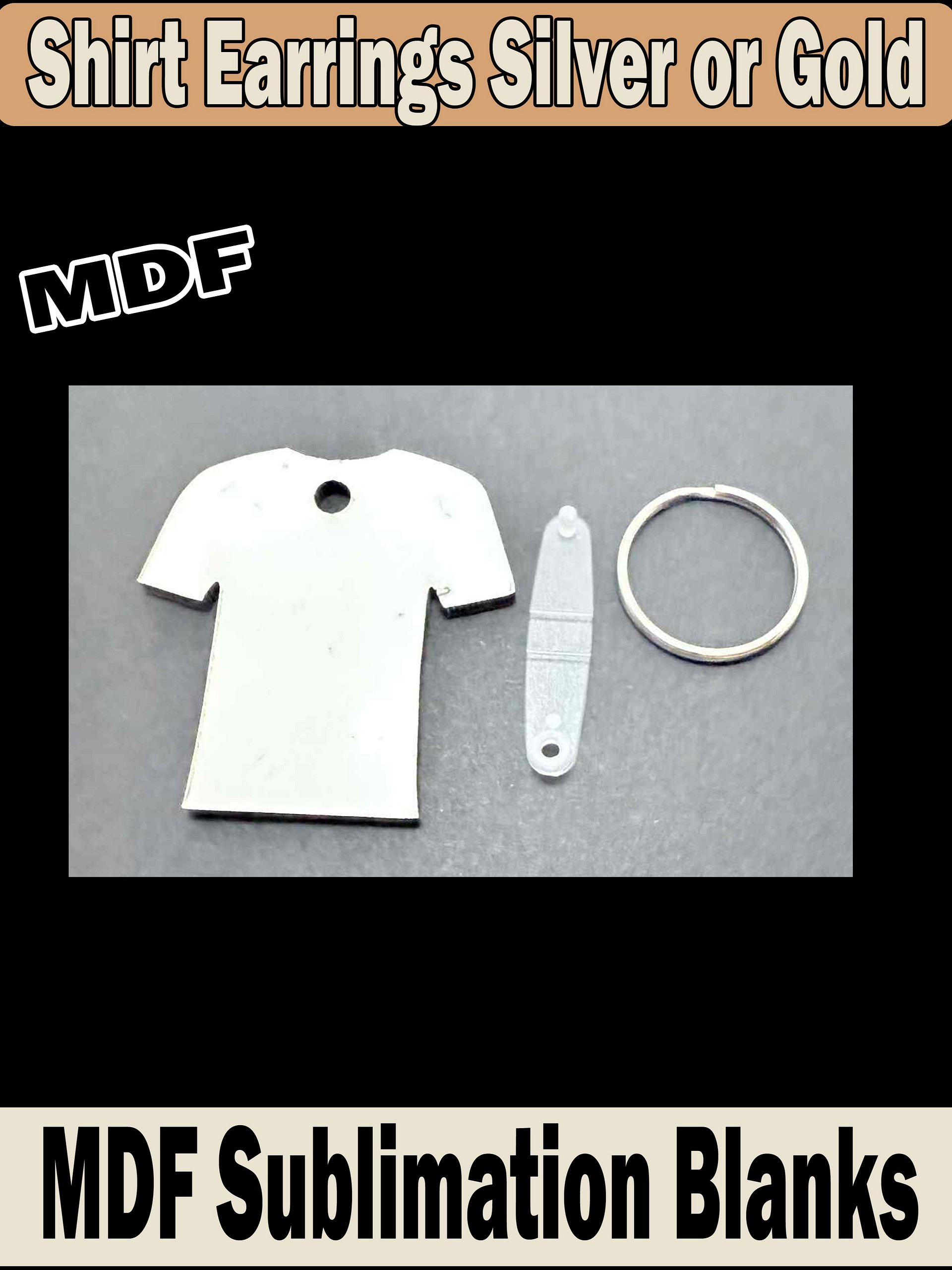 Bundle Deal - Premium Sublimation MDF Shirt Blanks Keychain and Earrings | Gift-Ready Packaging | DIY Video Tutorial and Templates Instant Download product image (7)