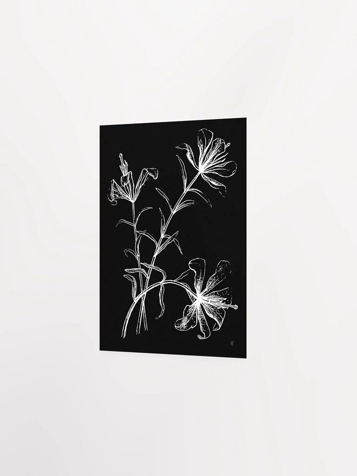 Ethereal Blooms Matte Poster - Wild Elegant Flowers Dark product image (2)