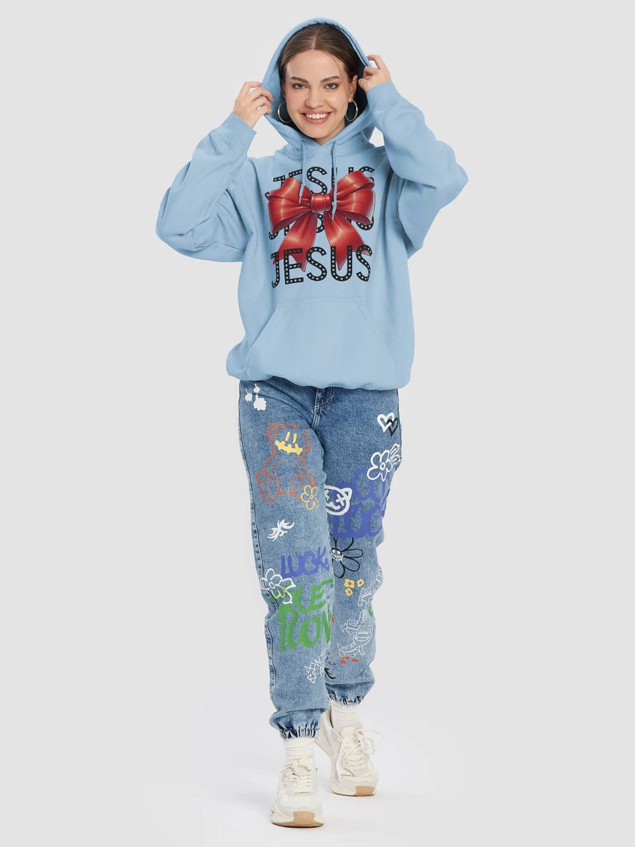JESUS Bow Charm Gildan Classic Hoodie product image (3)