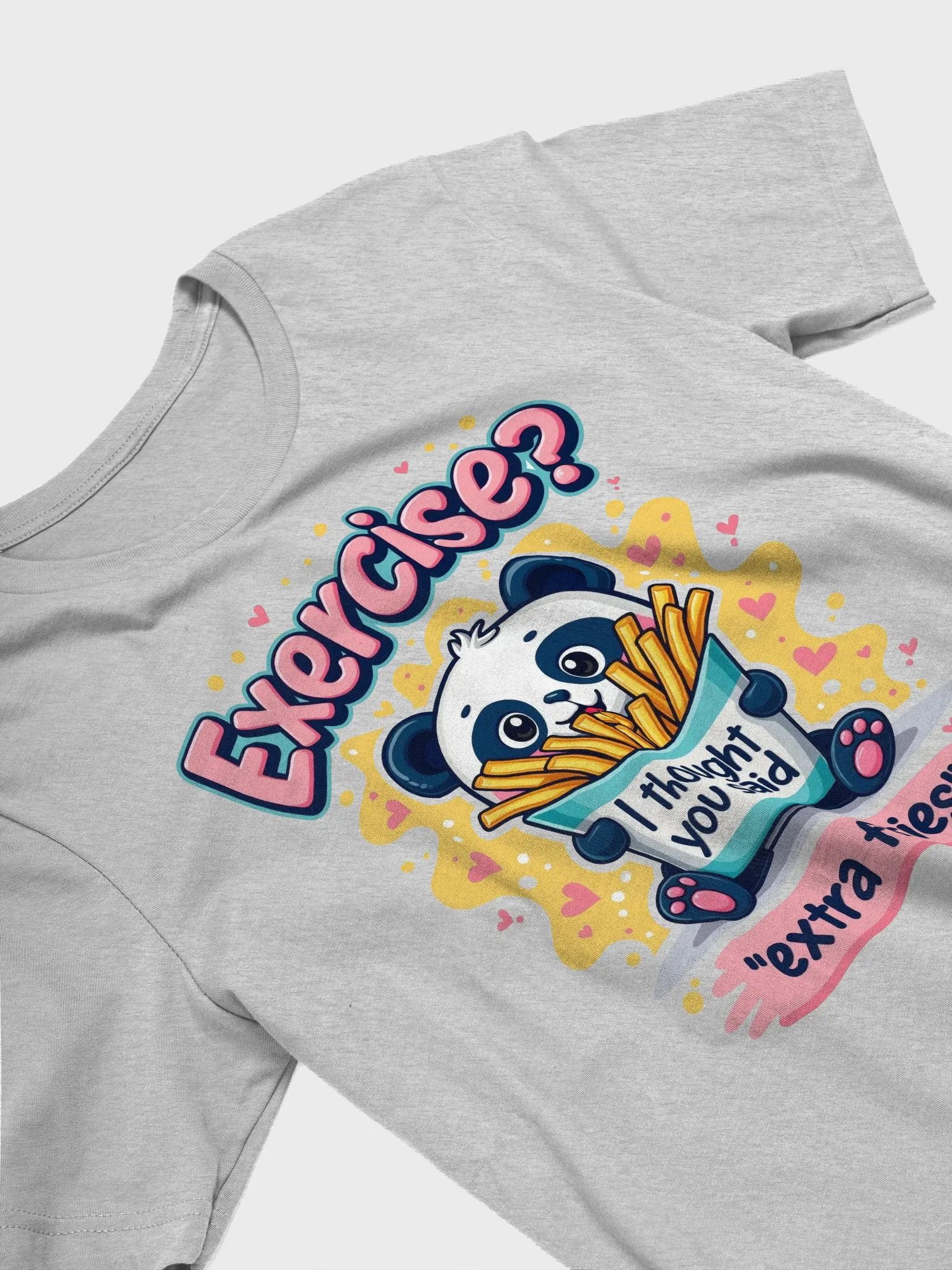 Panda Exercise Extra Fries T-Shirt product image (32)