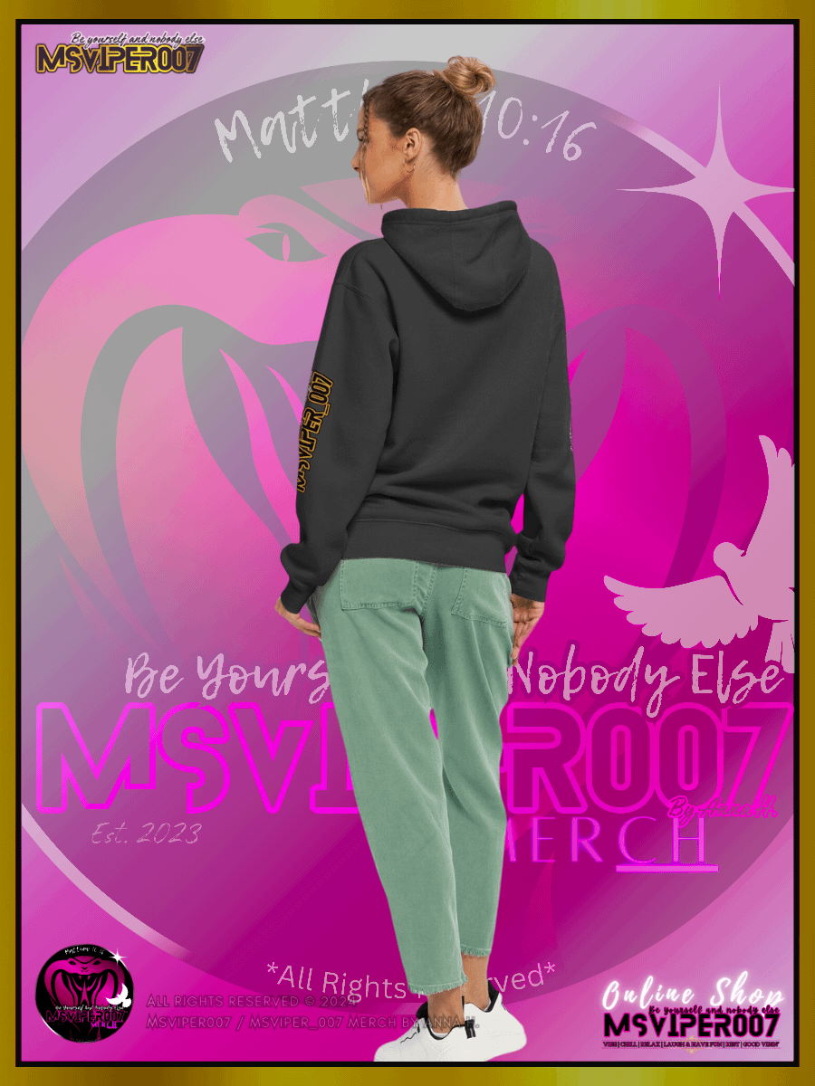 Hoodie - "MsViper_007™ Brand Classic" [yllw-gld/blk emblem] - Streetwear/Active Hoodie By Anna H. product image (6)