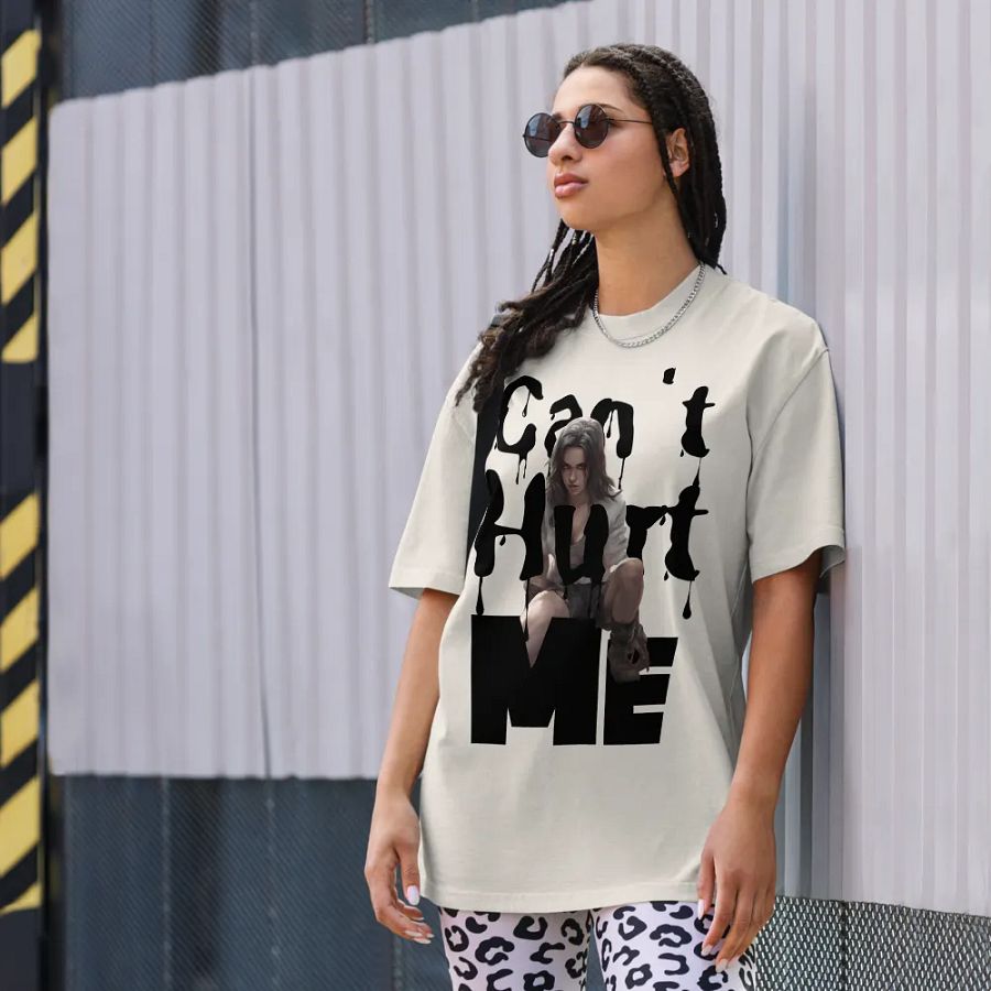 Can't hurt me oversized faded T-shirt product image (7)