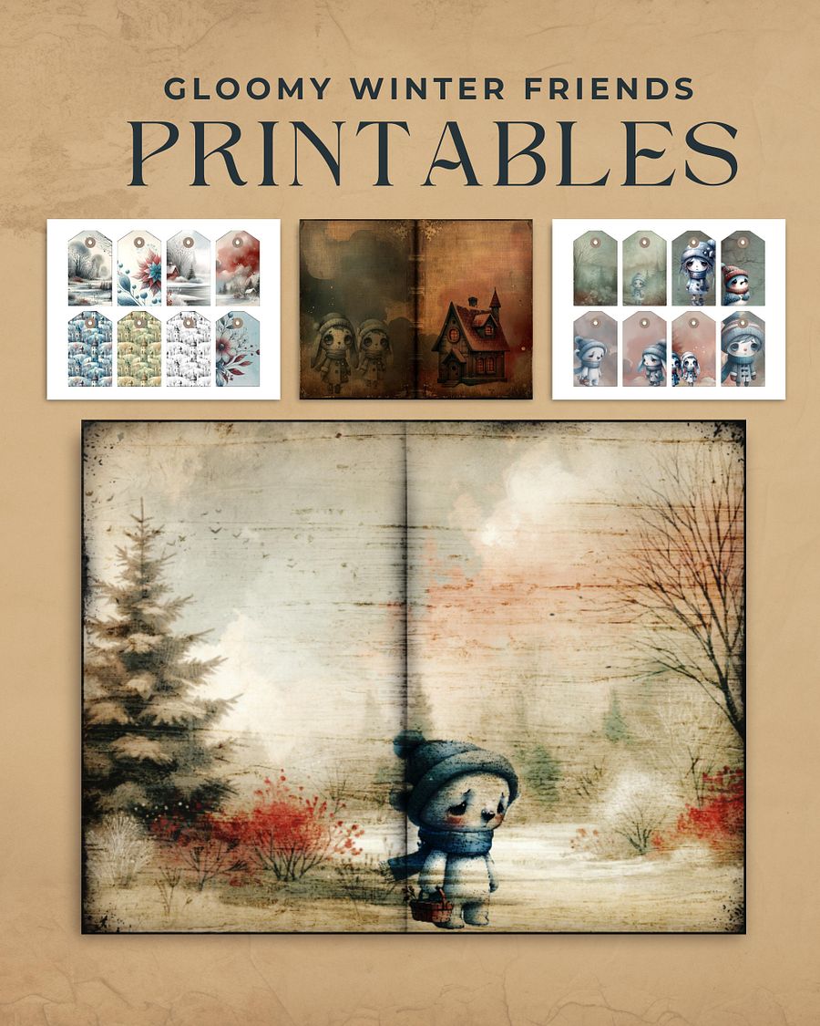 Gloomy Winter Friends Junk Journal Kit product image (2)