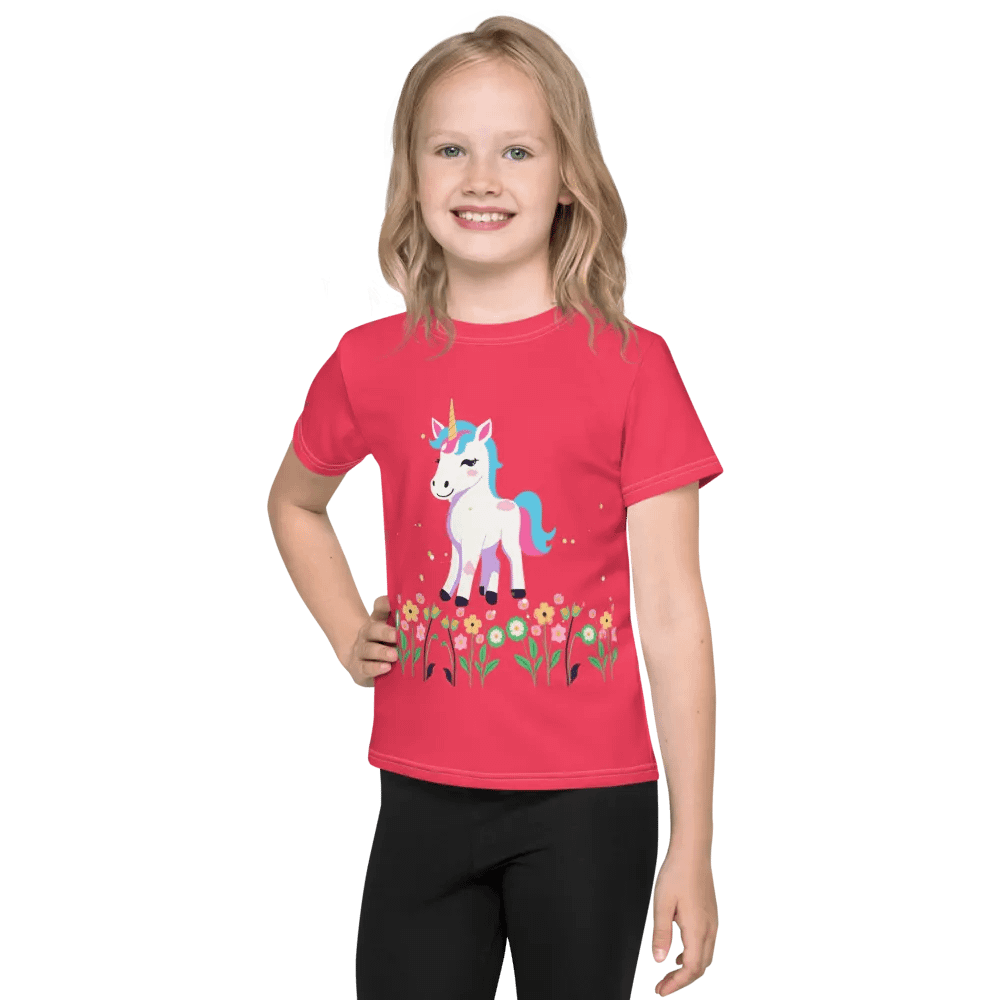 Smiling Unicorn All-Over Print Kids T-Shirt product image (1)