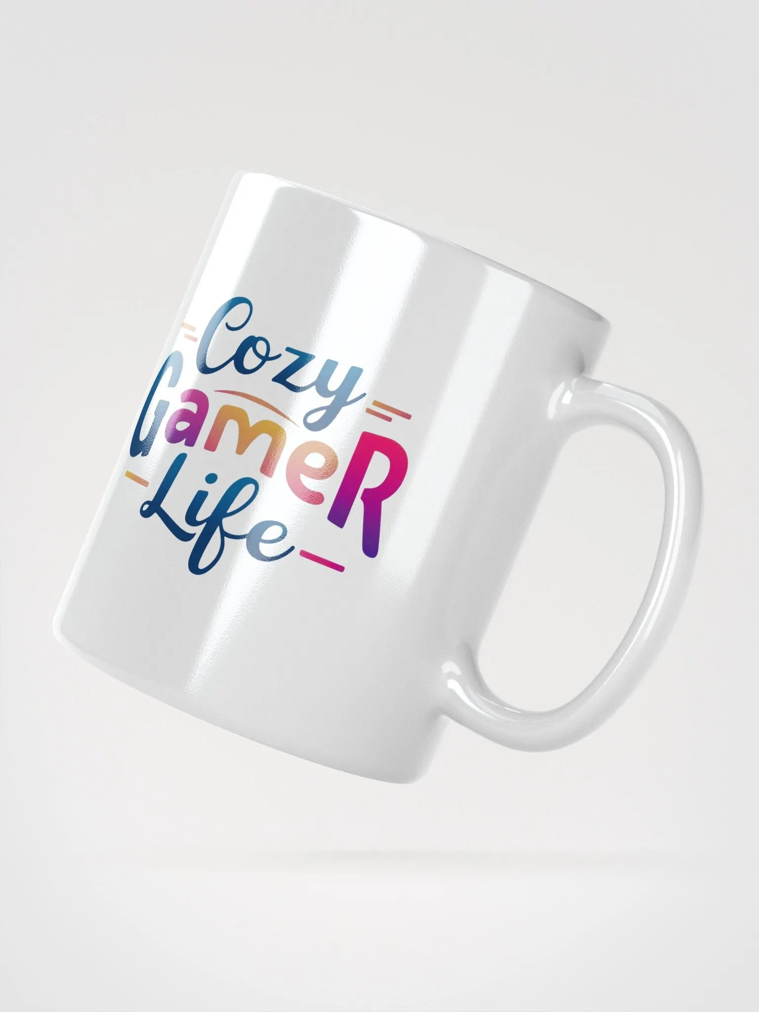 Cozy Gamer Life Vivid Text Only White Mug product image (2)