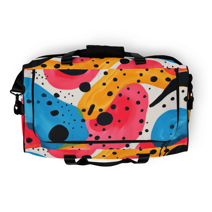 “Tangerine Blue Dreams” All-over Multi-Pattern Duffle Bag product image (6)