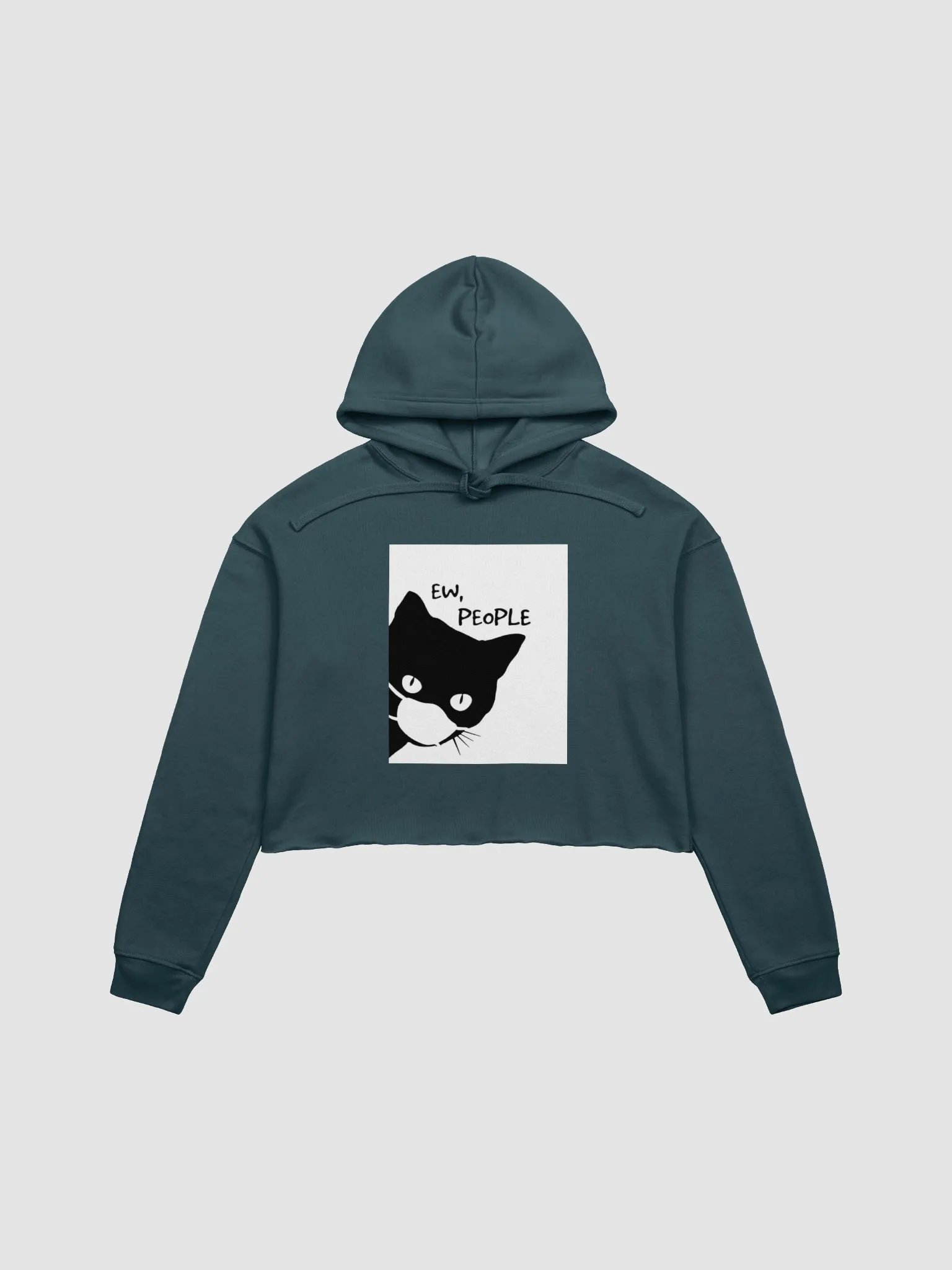 Quirky Cat Face Mask Crop Hoodie product image (6)