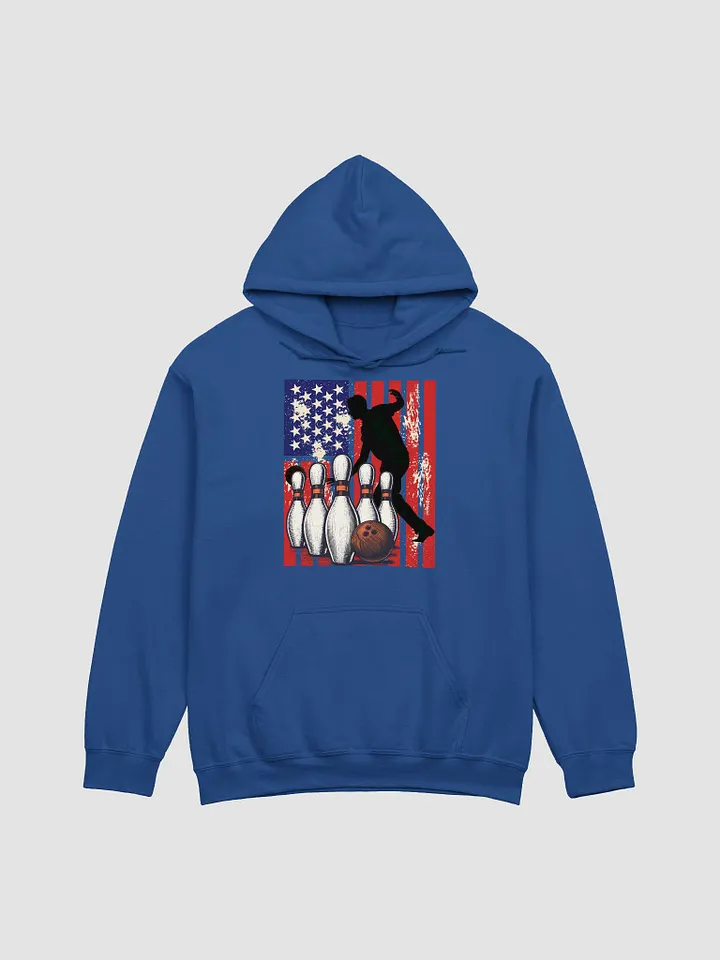 Flag American Bowling Strike Silhouette Hoodie product image (25)