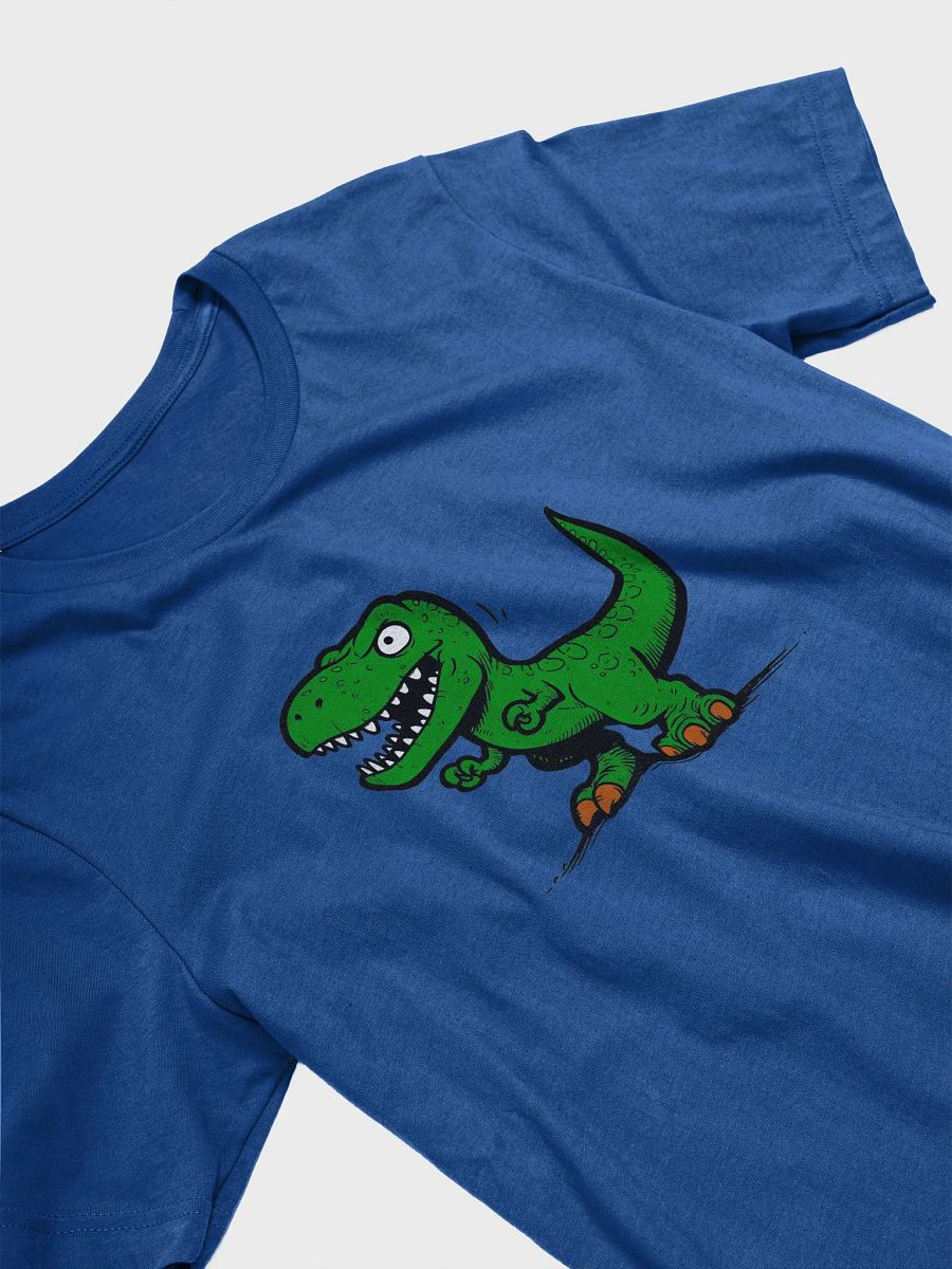 A blue shirt with a dinosaur on it product image (3)