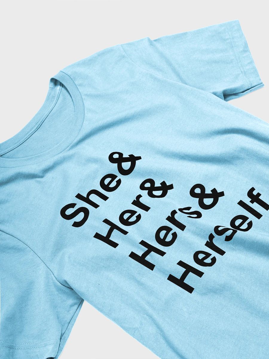 she/her (black) t-shirt product image (3)