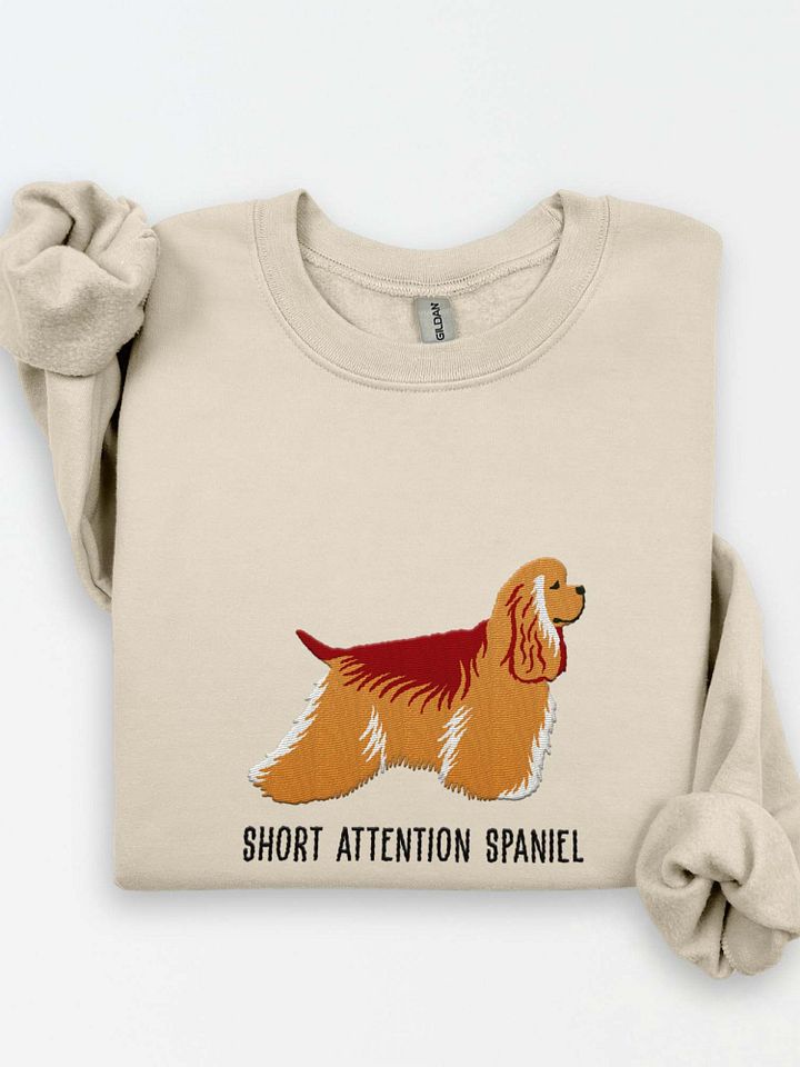 Short Attention Spaniel Sweatshirt (Embroidered) of an American Cocker Spaniel product image (1)